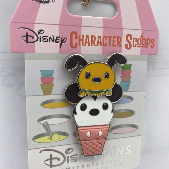 Disney Parks Pin Characer Scoops Mickey Mouse & Pluto Ice Cream Cone LE - Picture 3 of 4